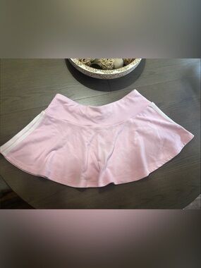 adidas Light Pink Tennis Skirt with White Side Stripes